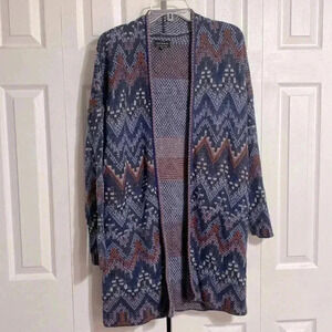 Lucky Brand womans blue knit cardigan sweater size medium